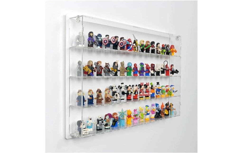 iDisplayit Modules de construction Présentoir mural en acrylique pour 60 minifigurines LEGO