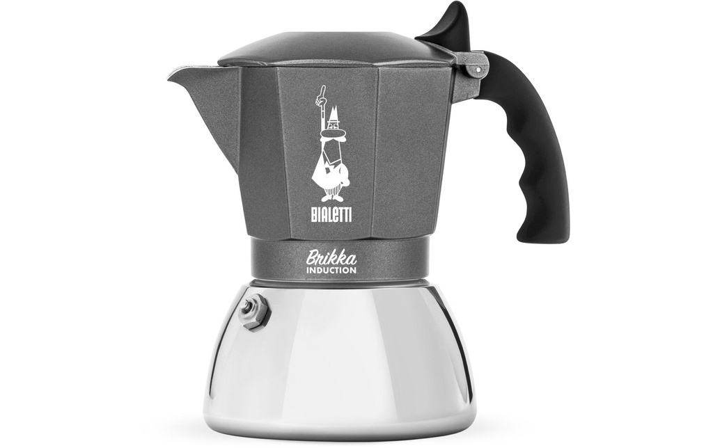 Bialetti Cafetière italienne Brikka Induction 4 tasses, Gris