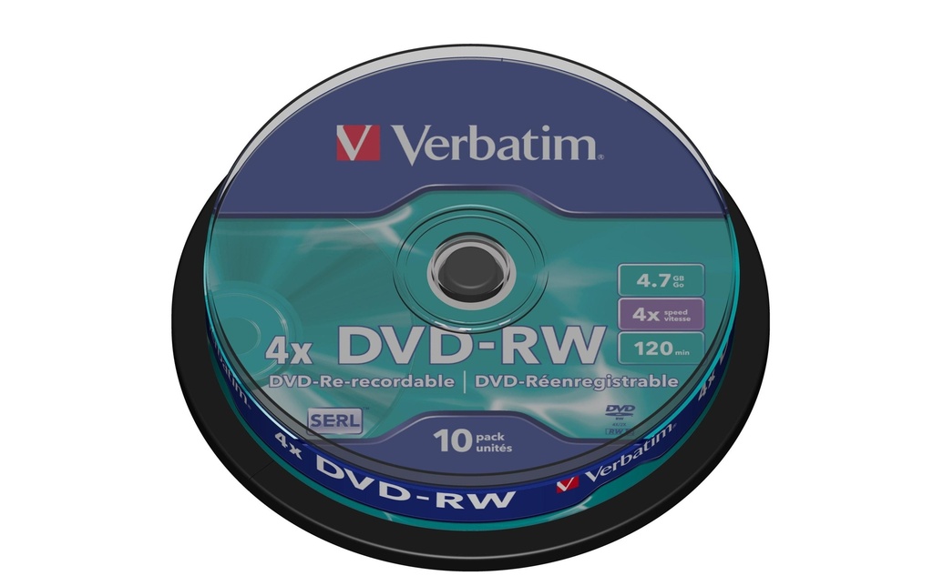 Verbatim DVD-RW 43552 4.7 GB, tour (10 Pièce/s)