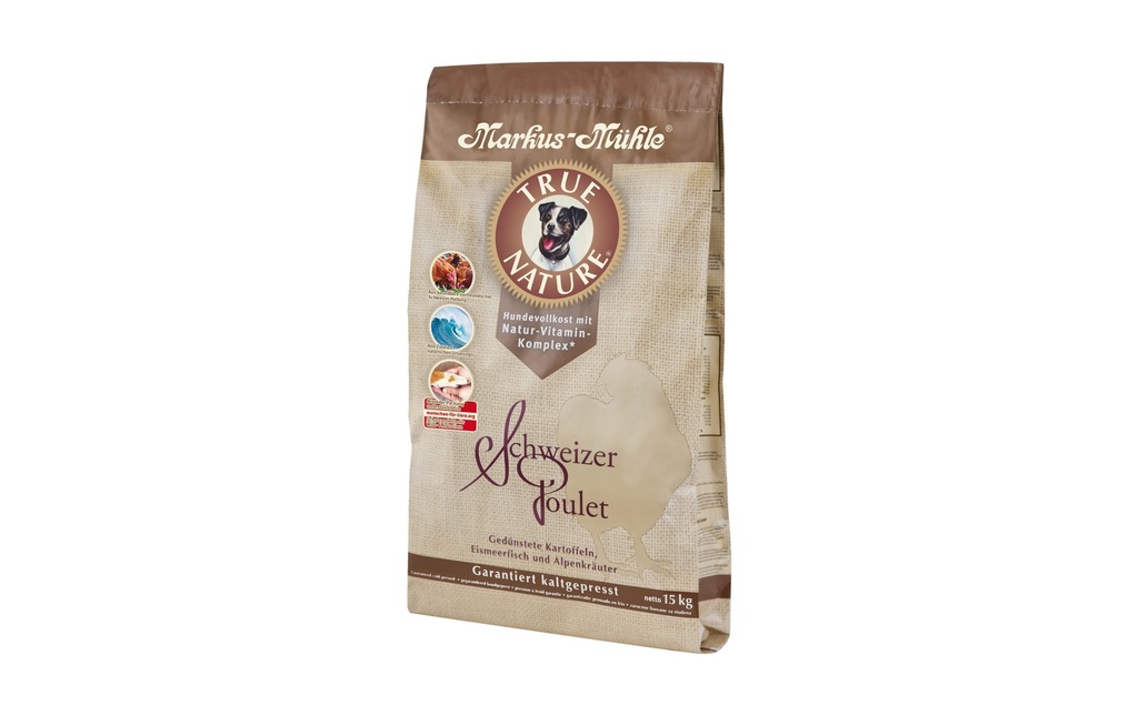 Markus Mühle Alimentation sèche Dog TrueNature CH Poulet, 15 kg