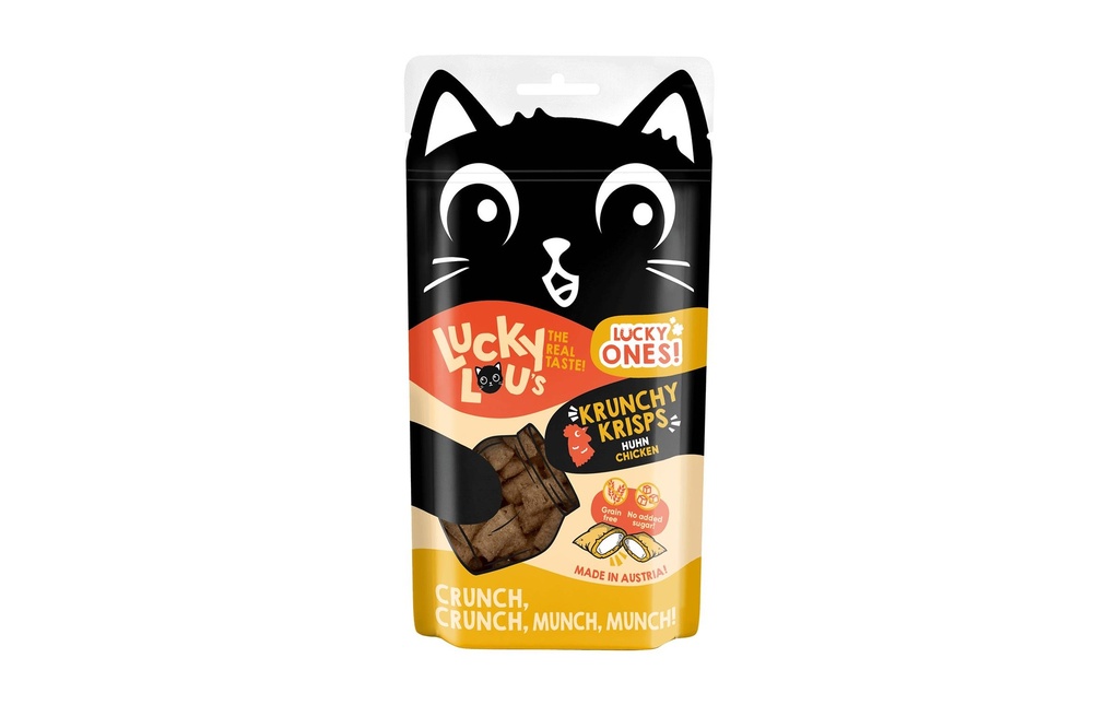 Lucky Lou Collation pour chat Lucky Ones Krunchy Krisps Poulet, 60g