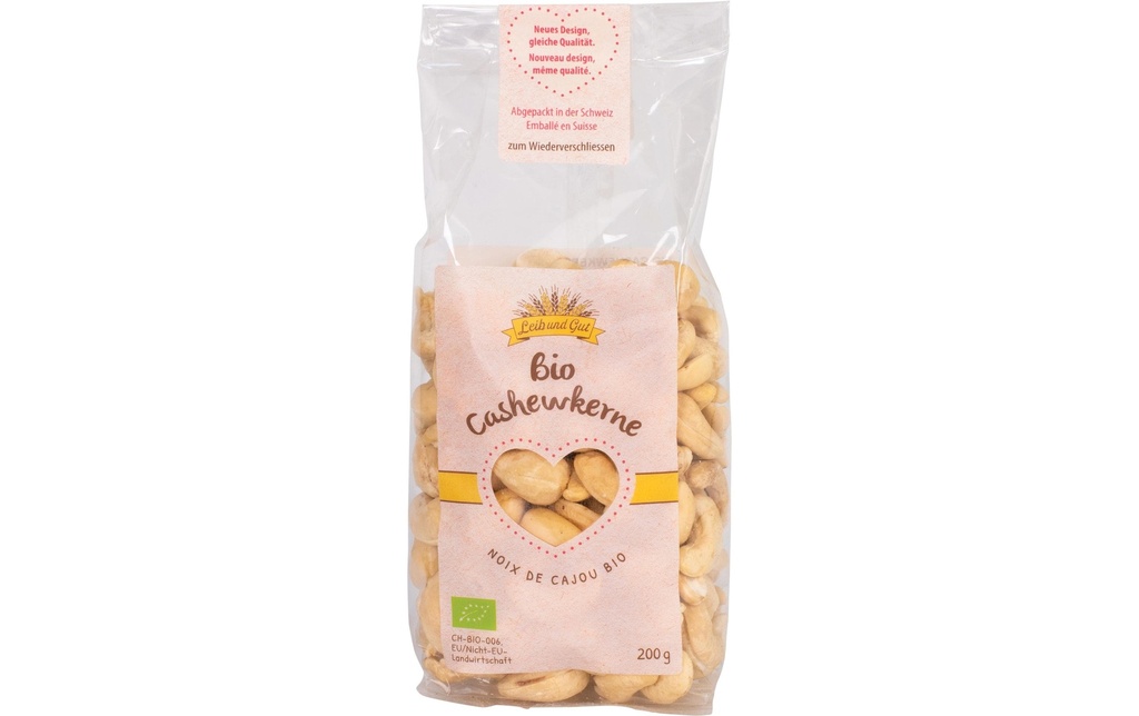 Leib und Gut Noix de cajou biologiques 200 g
