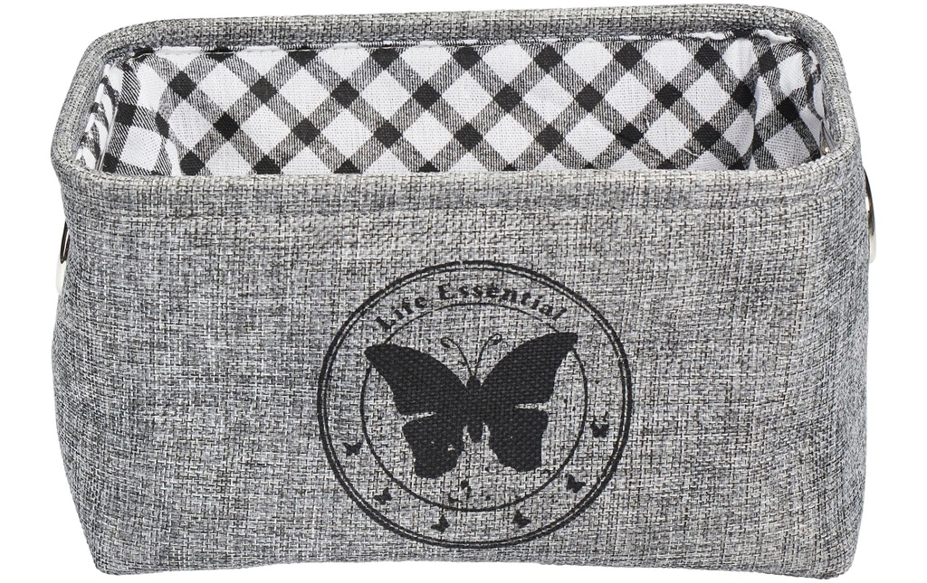 diaqua® Panier de rangement Butterfly 28 x 19 x 16 cm, Gris