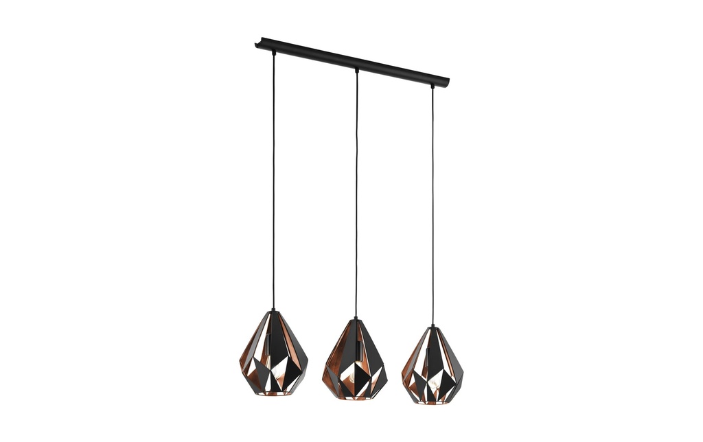 EGLO Leuchten Lampe suspendue CARLTON 1 3x E27 cuivre