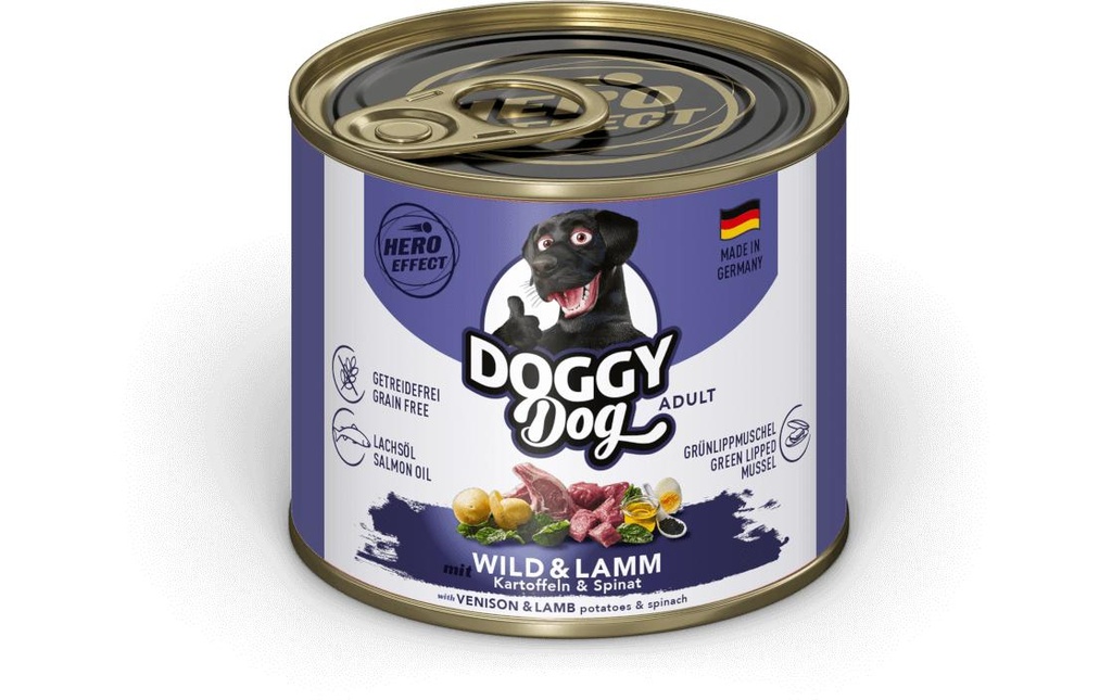 DOGGY Dog Alimentation humide Boîte gibier, agneau Adult 200 g