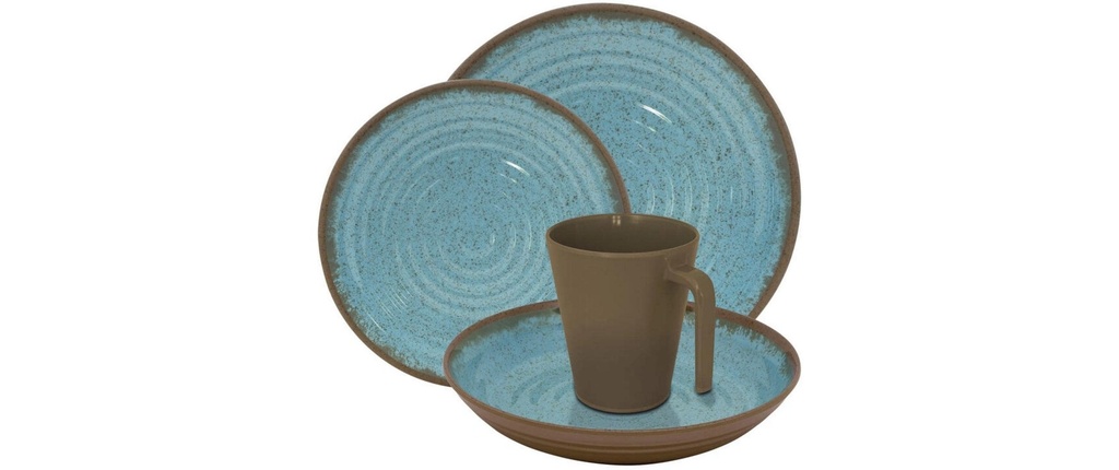 Eurotrail Assiette non décorative Ocean Bleu/Brun