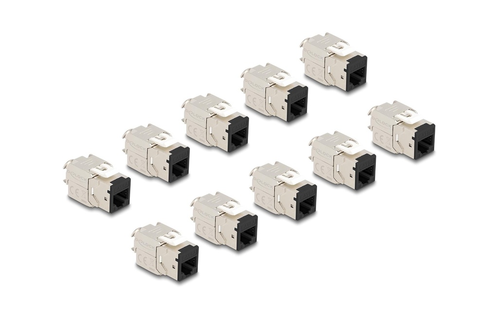 Delock Module Keystone RJ45 vers LSA Cat.6A Noir, 10 unités