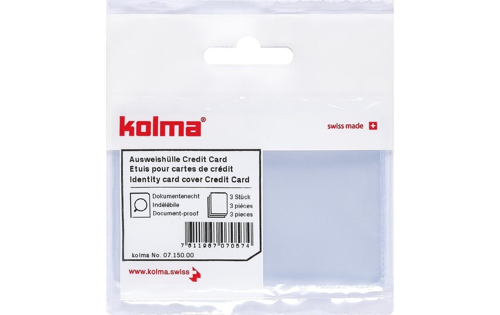 KOLMA Etui plastique carte de crédit (3 pces)