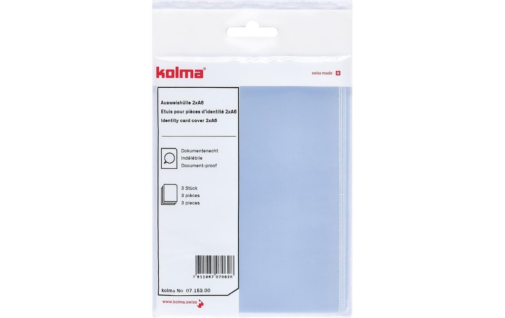 KOLMA Etui plast.2xA6 indentité indé (3 pces)