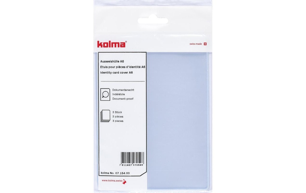 KOLMA Etui plast.A6 indentité indél. (3 pces)