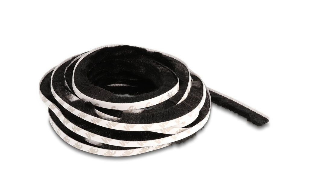 Delock Bandes de brosses autocollantes noir, 15mm – 5m