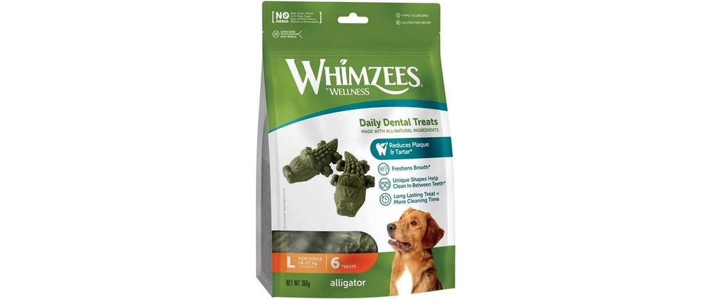 Whimzees Produit à mâcher  Crocodile L, 360 g