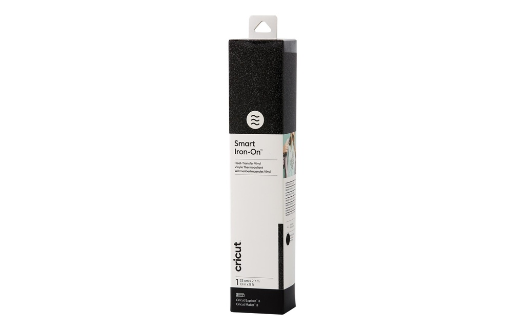 Cricut Film thermocollant Smart Glitter 33 x 273 cm, 1 pièce, noir