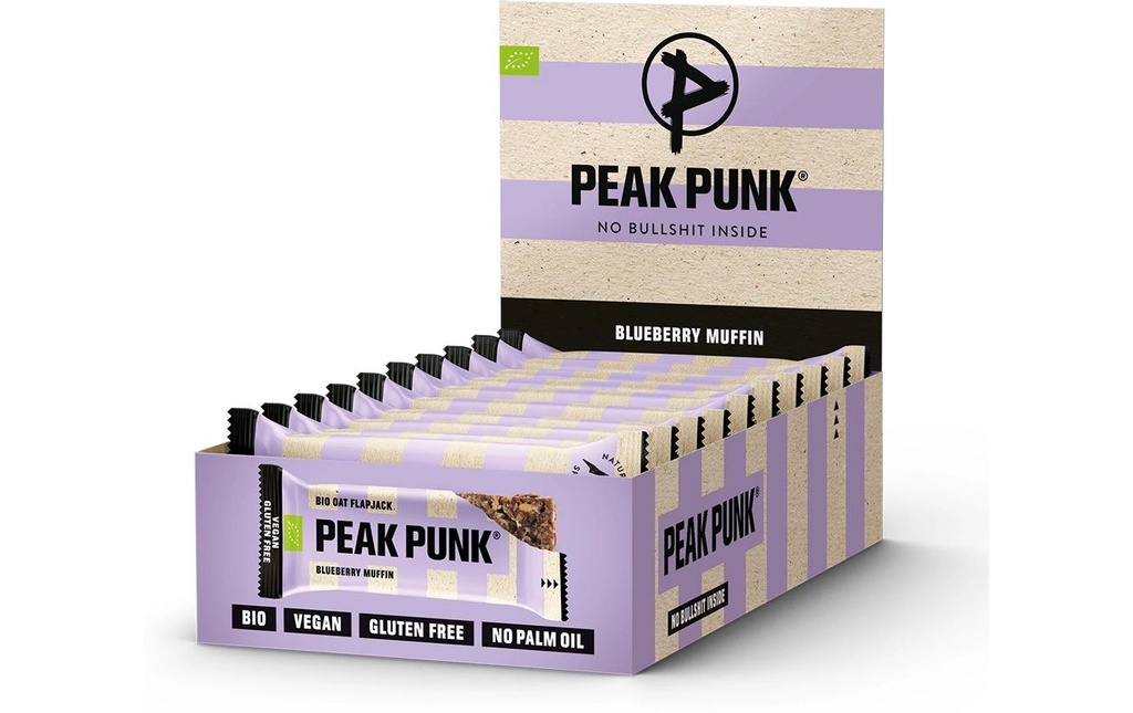 PEAK PUNK Bio Oat Flapjack – Blueberry Muffin 12 x 60 g