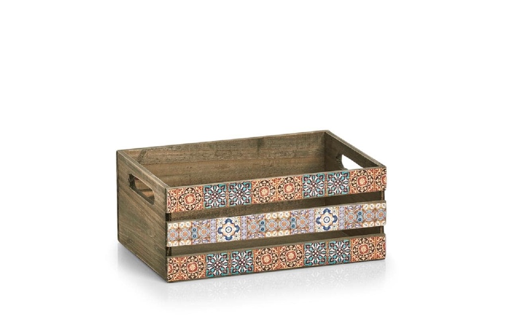 Zeller Present Caisse de rangement Mosaïque 24 x 14 x 13,5 cm, Multicolore