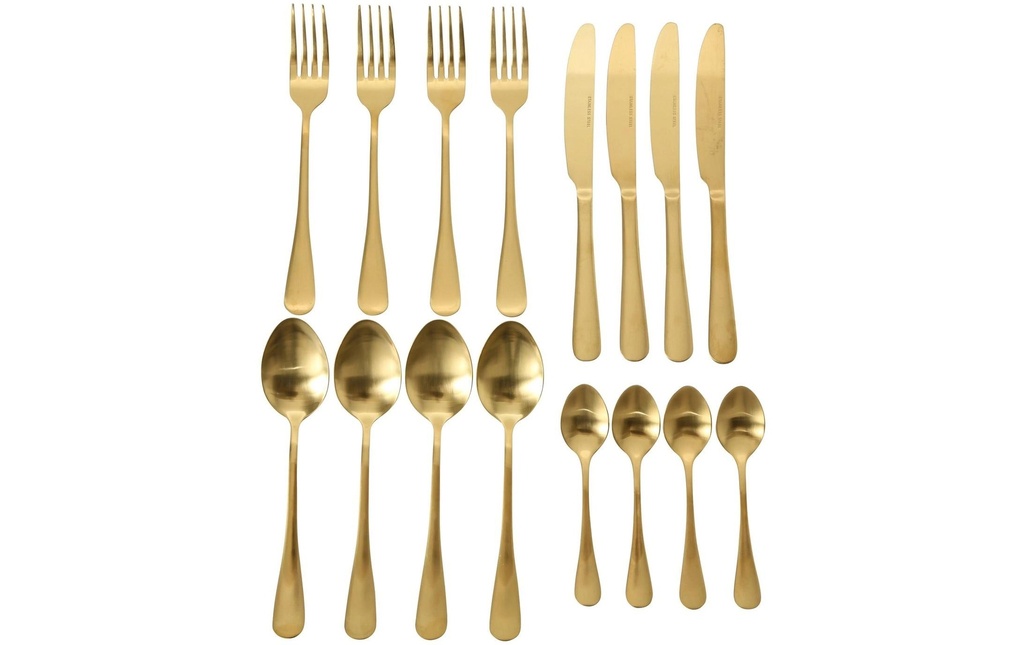 Boltze Kits de couverts Landlord 16 pièces, Doré