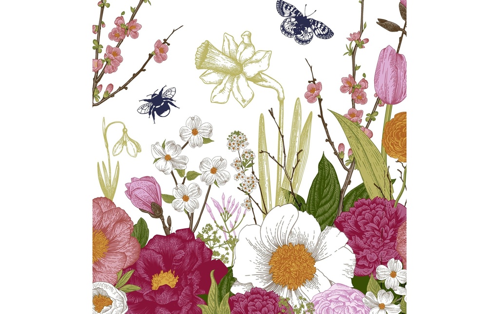Paper + Design Serviettes en papier Spring Moment 33 cm x 33 cm, 20 Pièce/s