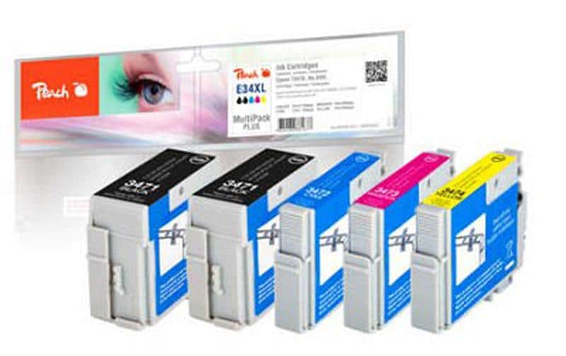 Peach Encre Epson n° 34XL 2x BK, 1x chaque C,M,Y