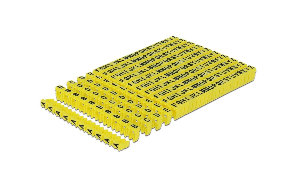 Delock Étiquettes de câble Clips A-Z jaune, 10x 26 pièces