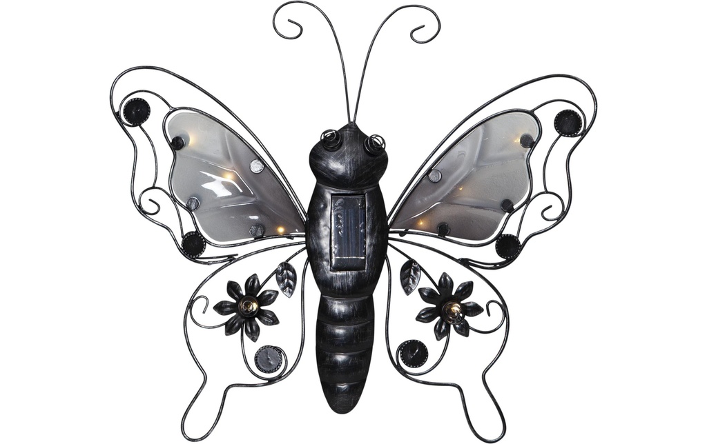 Star Trading Éclairage de jardin Solar Butterfly, Noir