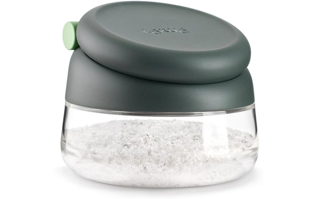 Lékué Boîte à provisions avec cuillère de mesure, verre, gris