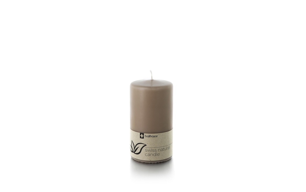 balthasar Bougie cylindrique Swiss Natural Candle 12 x 6 cm Taupe