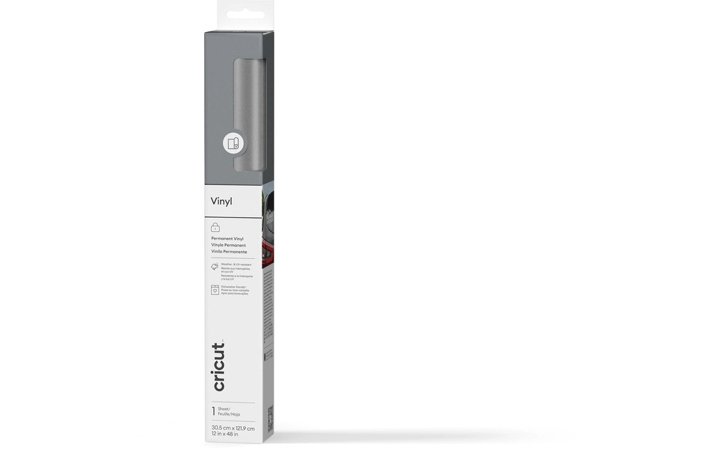 Cricut Film de vinyle Permanent 30.5 x 122 cm, 1 Pièce/s, Argenté