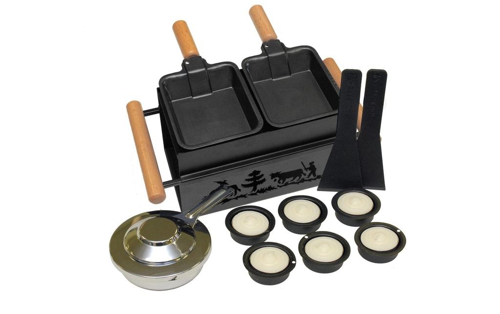 Heidi Cheese Line Raclette à bougie chauffe-plat Tête-à-Tête Noir