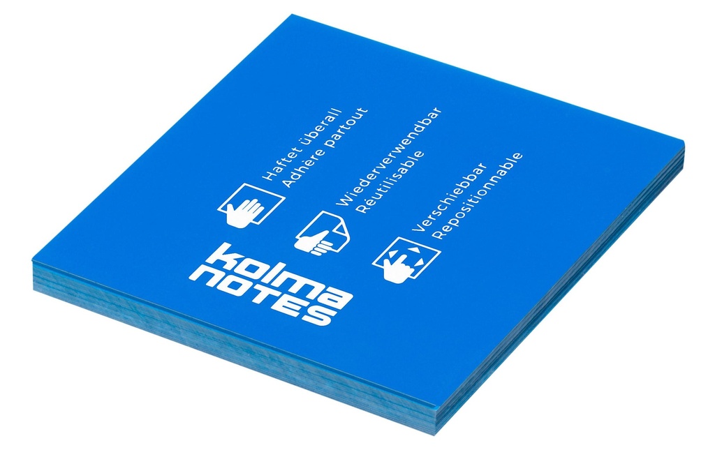 KOLMA Fiches adhé.76x76mm bleu,100fl (100 pces)