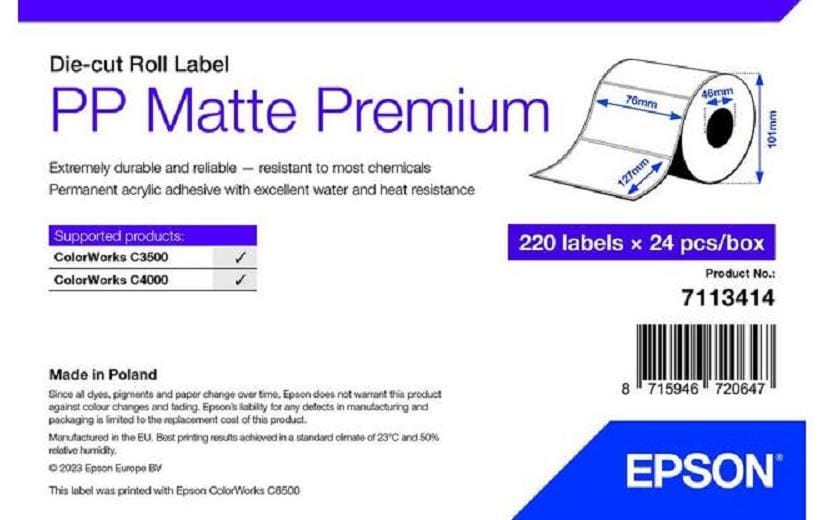 Epson Rouleau à étiquettes 76 x 127 mm