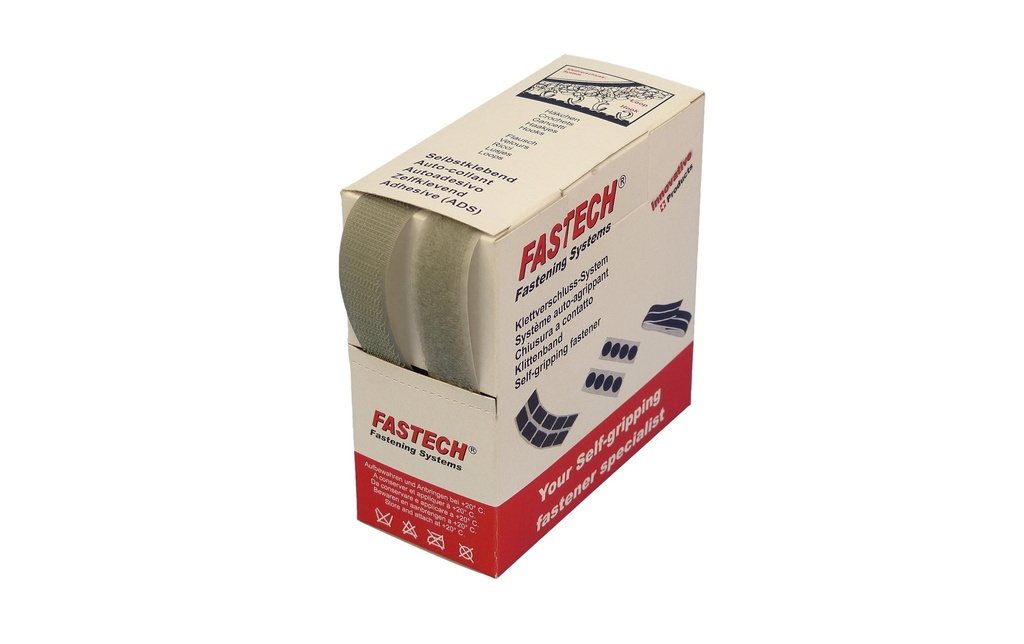 FASTECH Boîte de bande auto-agrippante Gris clair