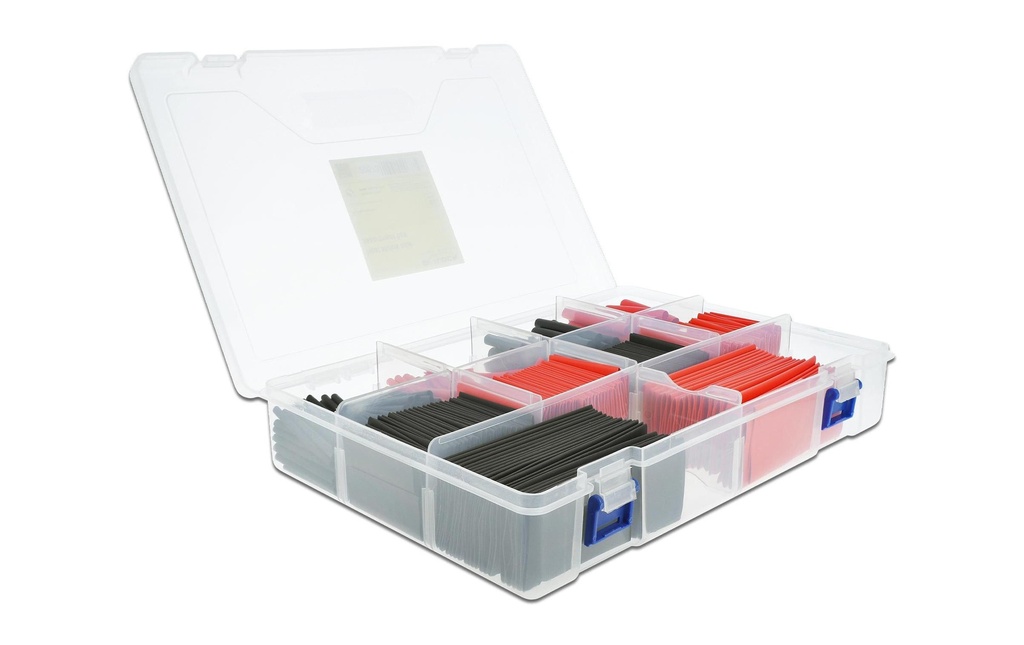 Delock Gaine thermorétractable 520-Set Boîtier d'assortiment rouge/noir