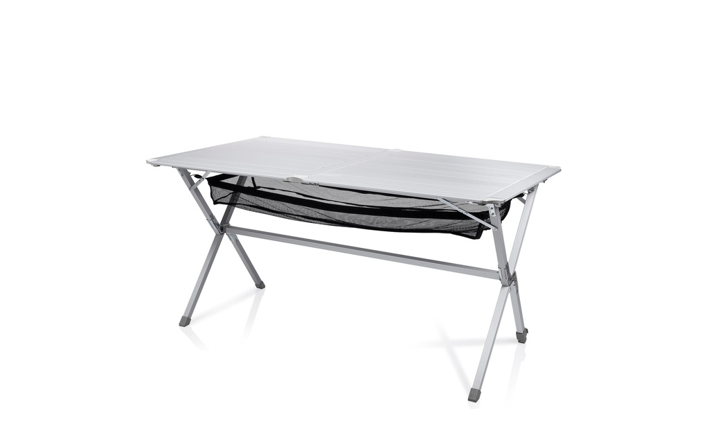 Campart Table de camping Michigan avec plateau de table à roulettes, 140 x 70 cm