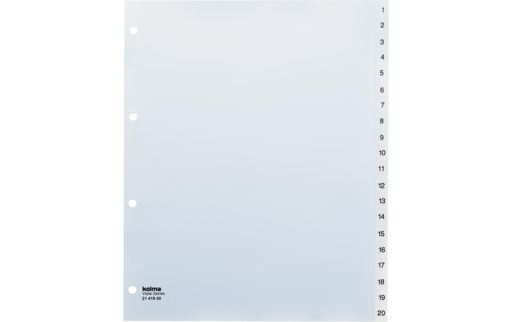 KOLMA Répertoire Vista A4 XL 1-20