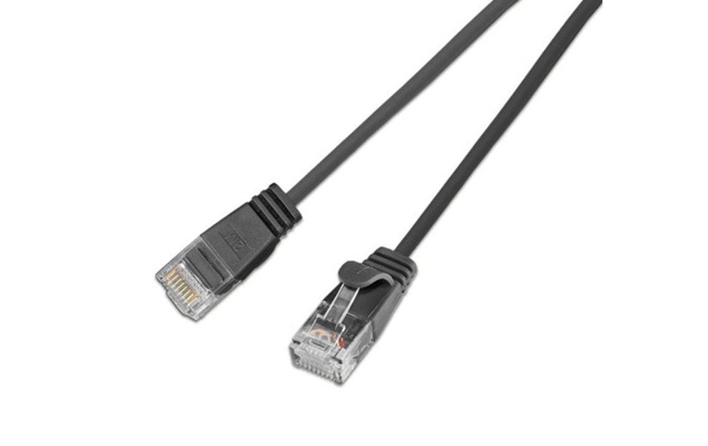 SLIM Câble de raccordement KAT6 Light, rond, U/UTP, Ø 2,8 mm, noir