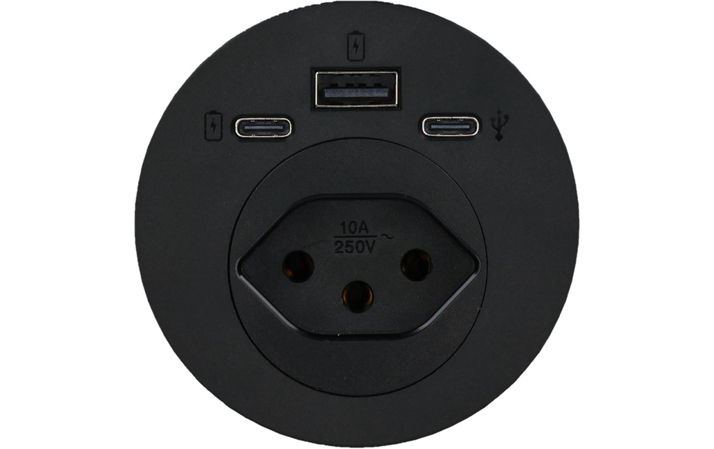 Max Hauri Panneau de connexion Montage 1x type 13, USB-A/C Noir
