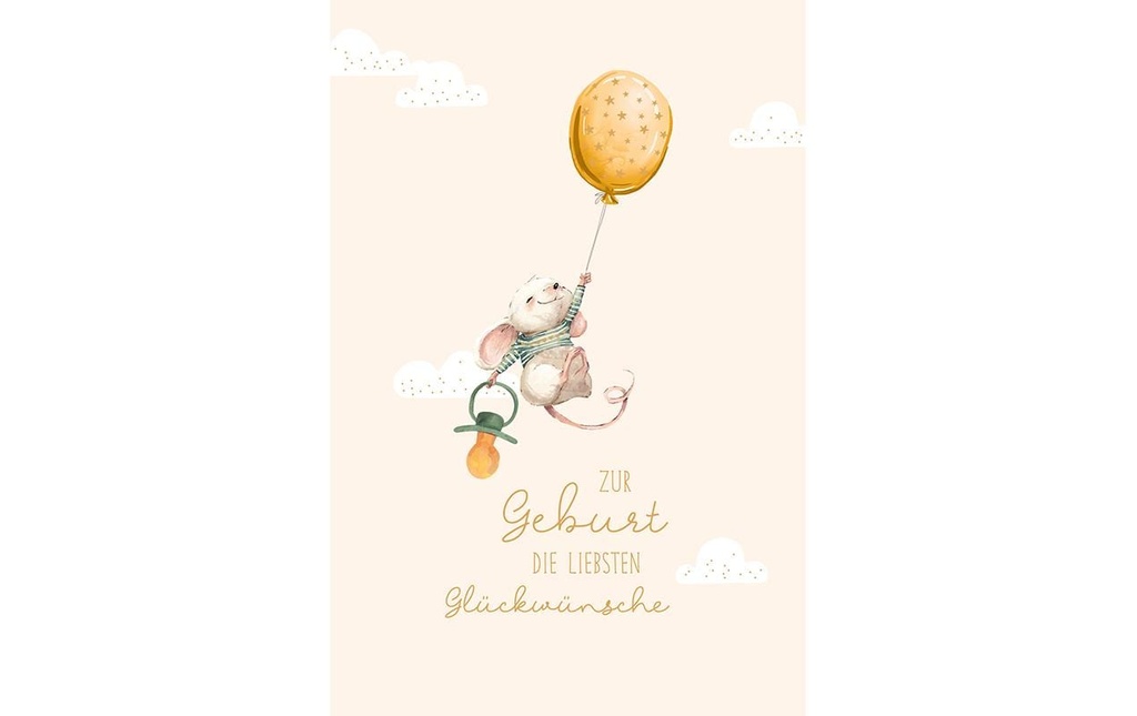 ABC Carte de félicitations Souris en voyage B6