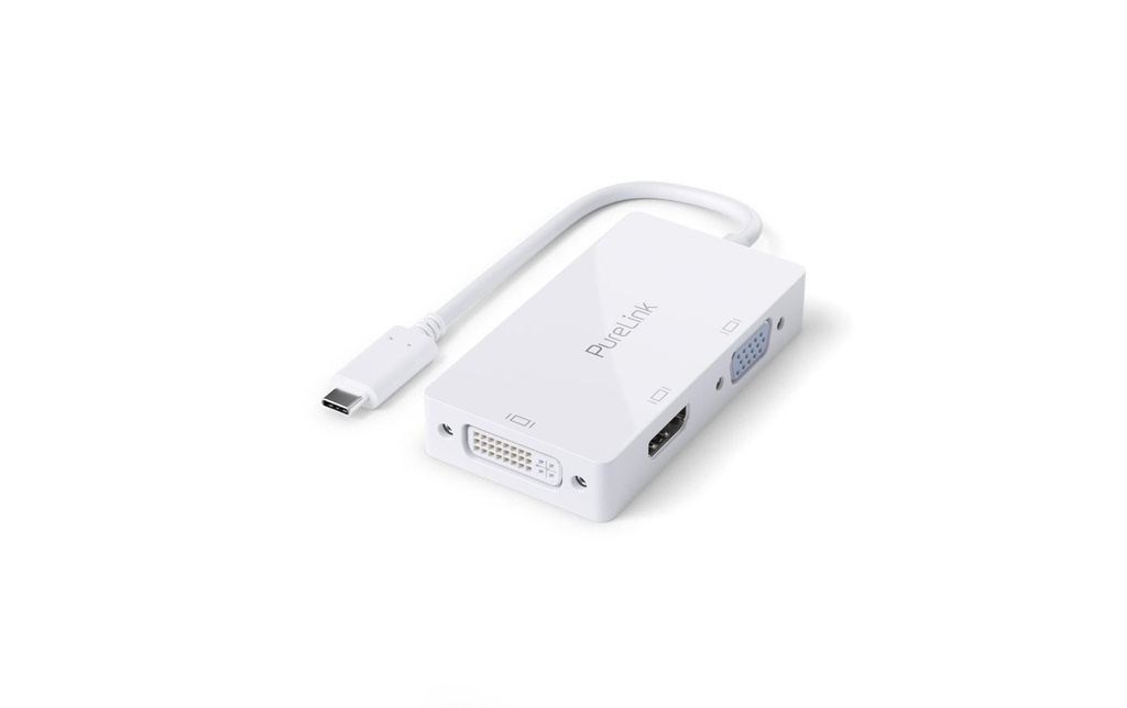 PureLink iSeries Multiadaptateur IS240 USB Type-C - HDMI/DVI/VGA, blanc