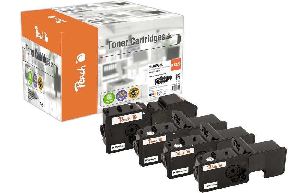 Peach Kits de toner Kyocera TK-5220 Multipack BK/C/M/Y