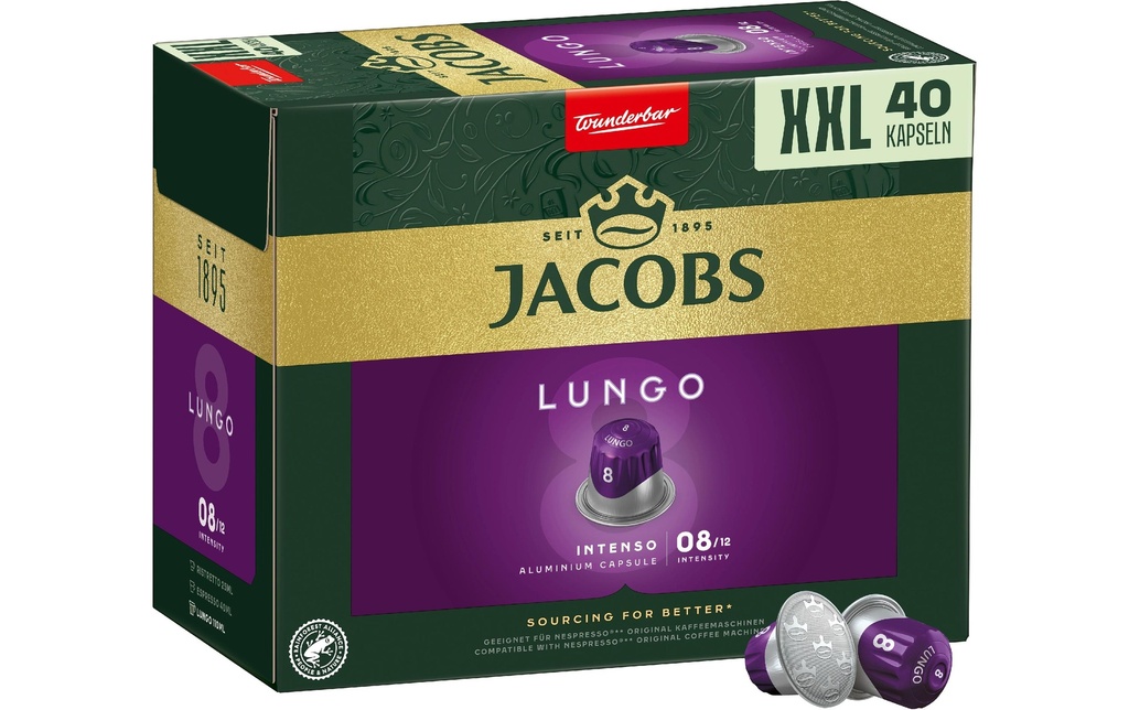 Jacobs Capsules de café Lungo 8 Intenso 40 pièces