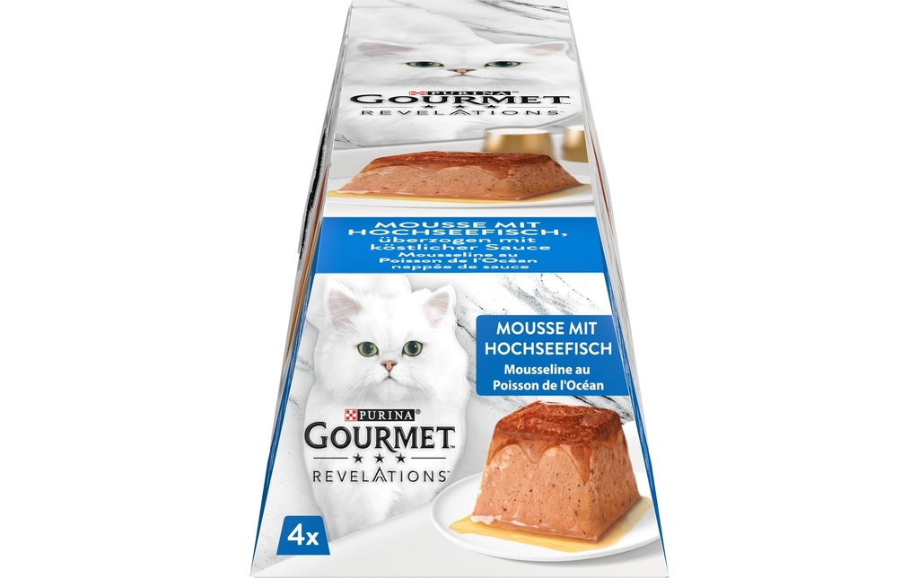 Purina Gourmet Alimentation humide Révélations Mousse Poisson de haute mer 4 x 57g