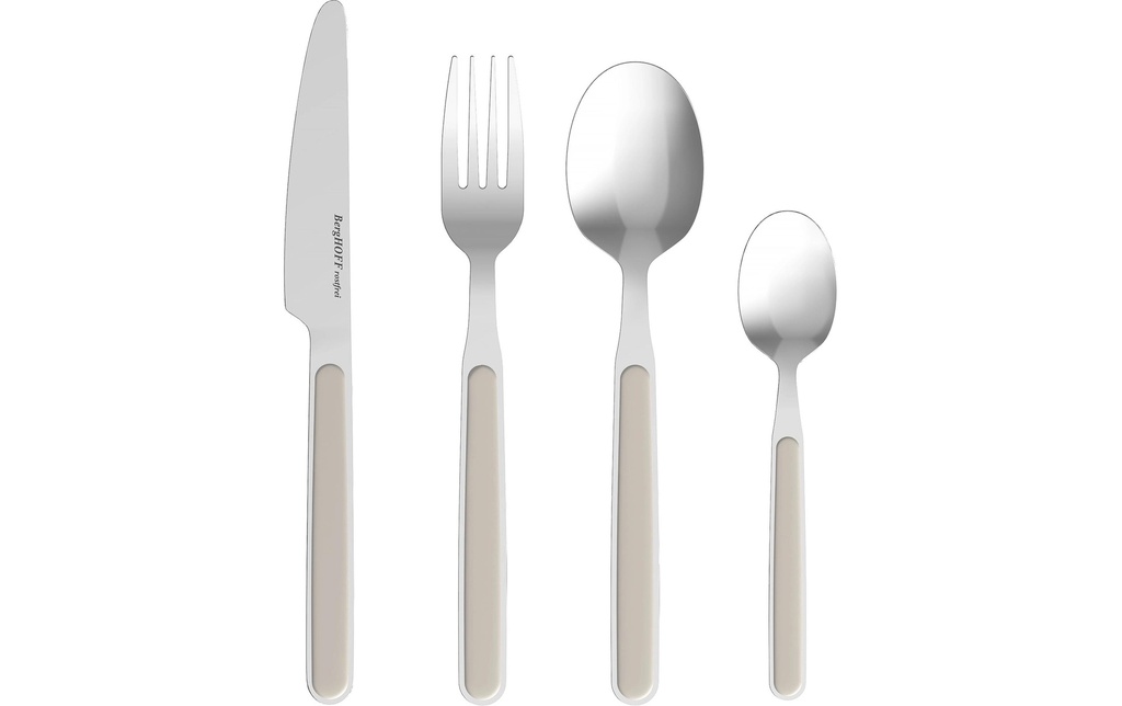 BergHOFF Kits de couverts Leo Balance Moonbeam 24 pièces, Argenté/Beige