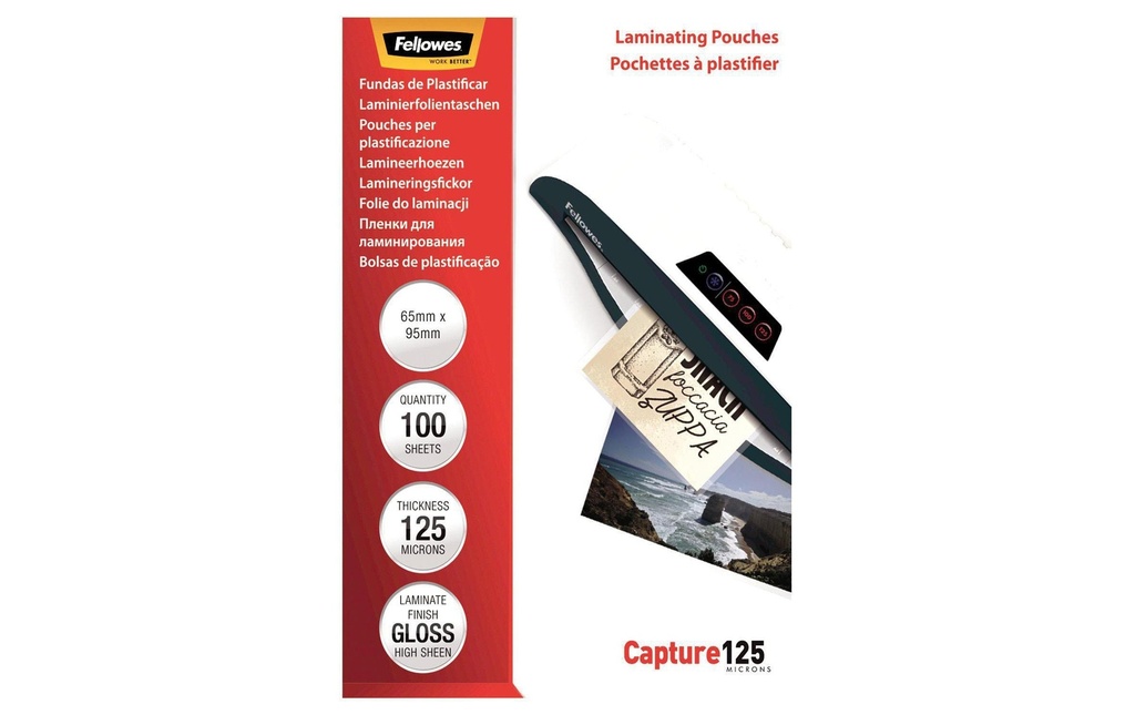 Fellowes Film laminé 125 microns, 100 pièces