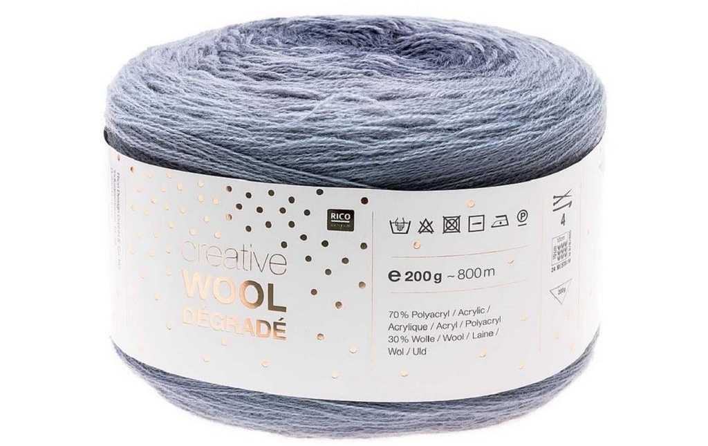 Rico Design Laine Laine Creative Dégradé 200 g Bleu