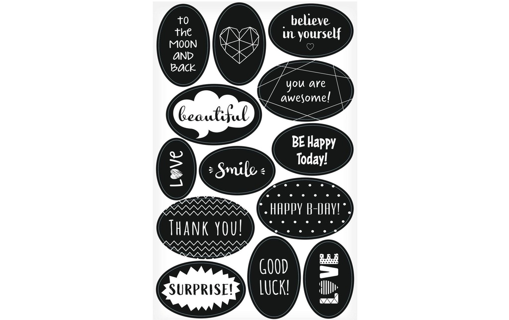 Herlitz Autocollant à motif Proverbes 13 autocollants, Just Black