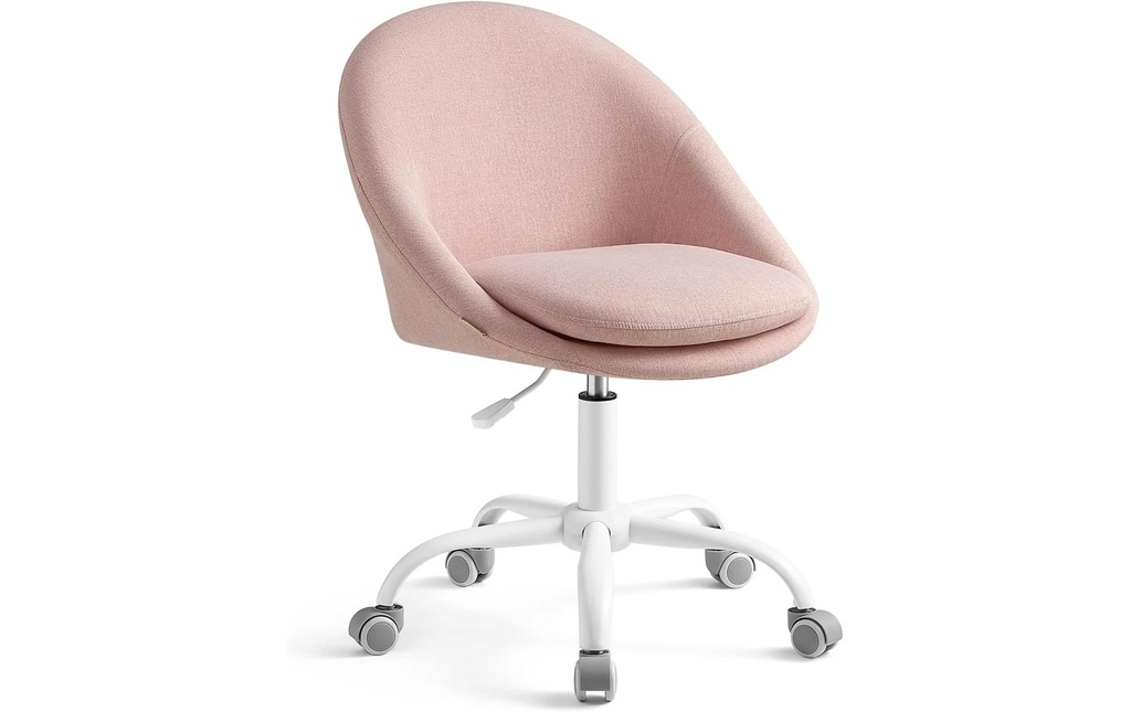 Songmics Chaise de bureau avec croix de pied, rose