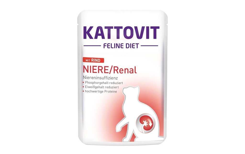 Kattovit Alimentation humide Rein/Renal Bœuf, 85 g