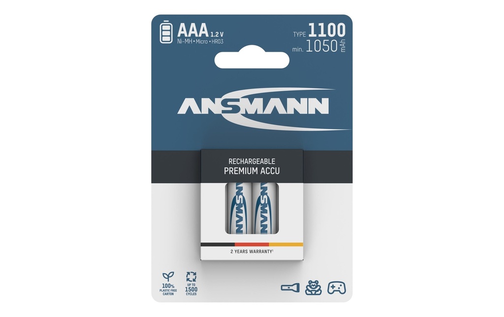 Ansmann Batterie Typ 1100 NiMH AAA 1100 mAh, 4 Pièce/s