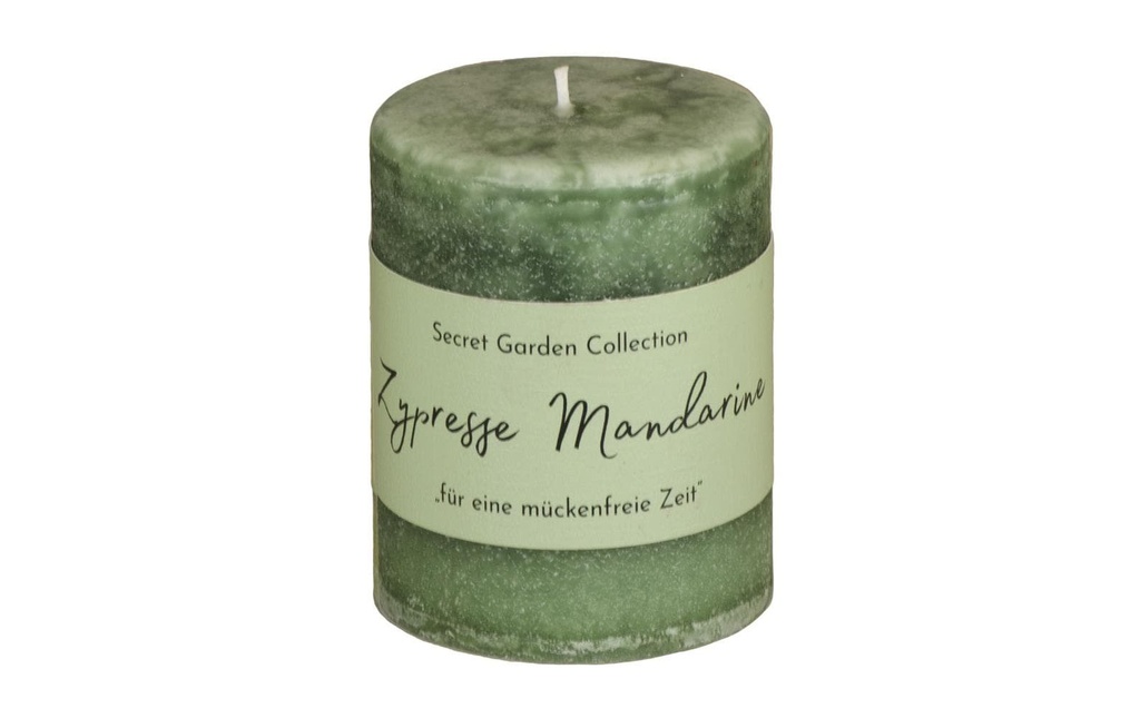 Schulthess Kerzen Bougie cylindrique Secret Garden Cyprès Mandarin 8 cm