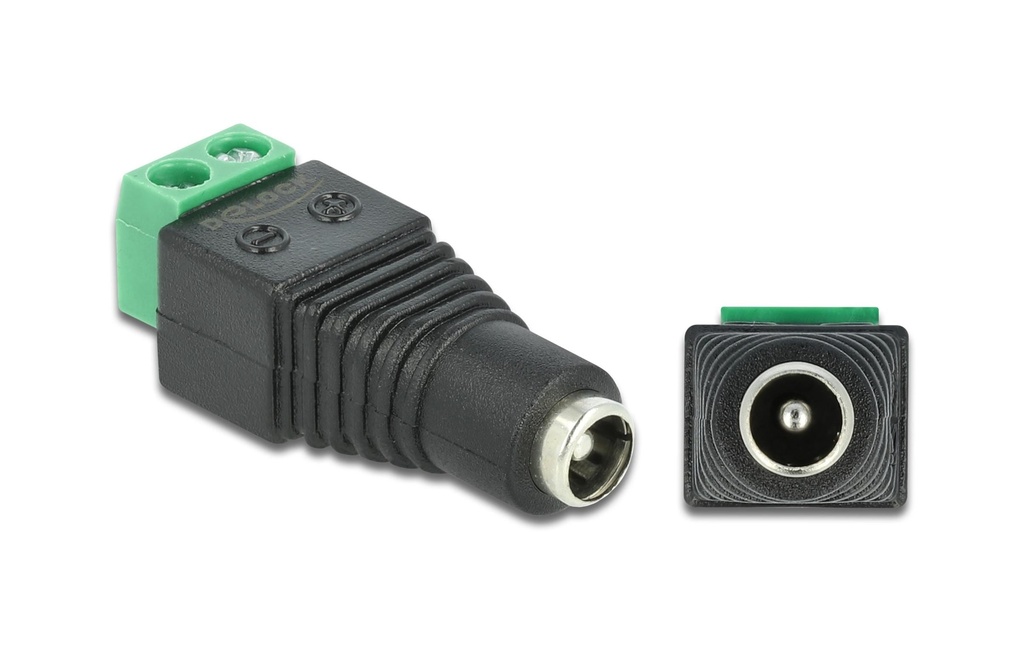 Delock Connecteur à fiche creuse CC 5.5 x 2.1 mm femelle > Bornier 2 broches